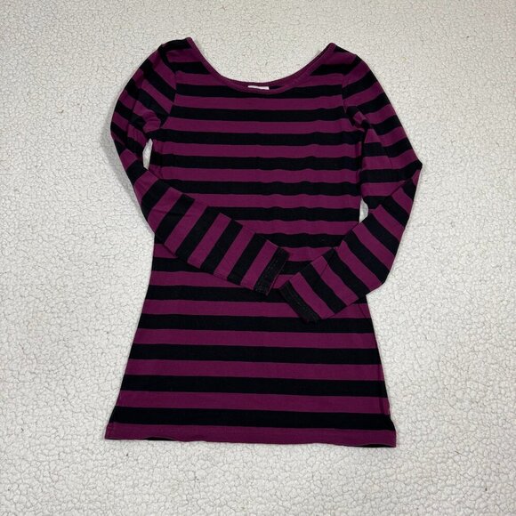 MATILDA JANE Paint By Numbers Tawny Birch Tee Women's M Striped Black Purple - Picture 1 of 5